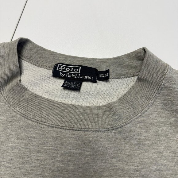 Vintage Polo Ralph Lauren Crew Neck Sweatshirt Mens 2XL Tall Gray - Picture 9 of 11